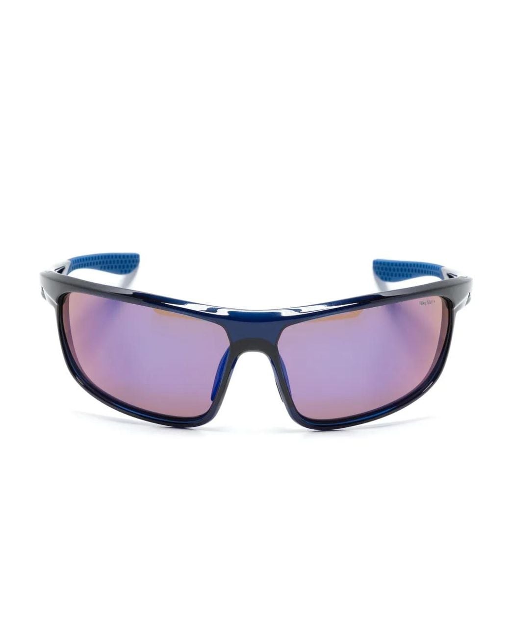 Nike Blue Windtrack Run E Rectangle-Frame Sunglasses