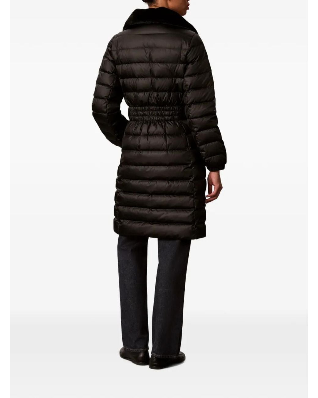 Calvin Klein Black Faux-Fur Collar Padded Jackets