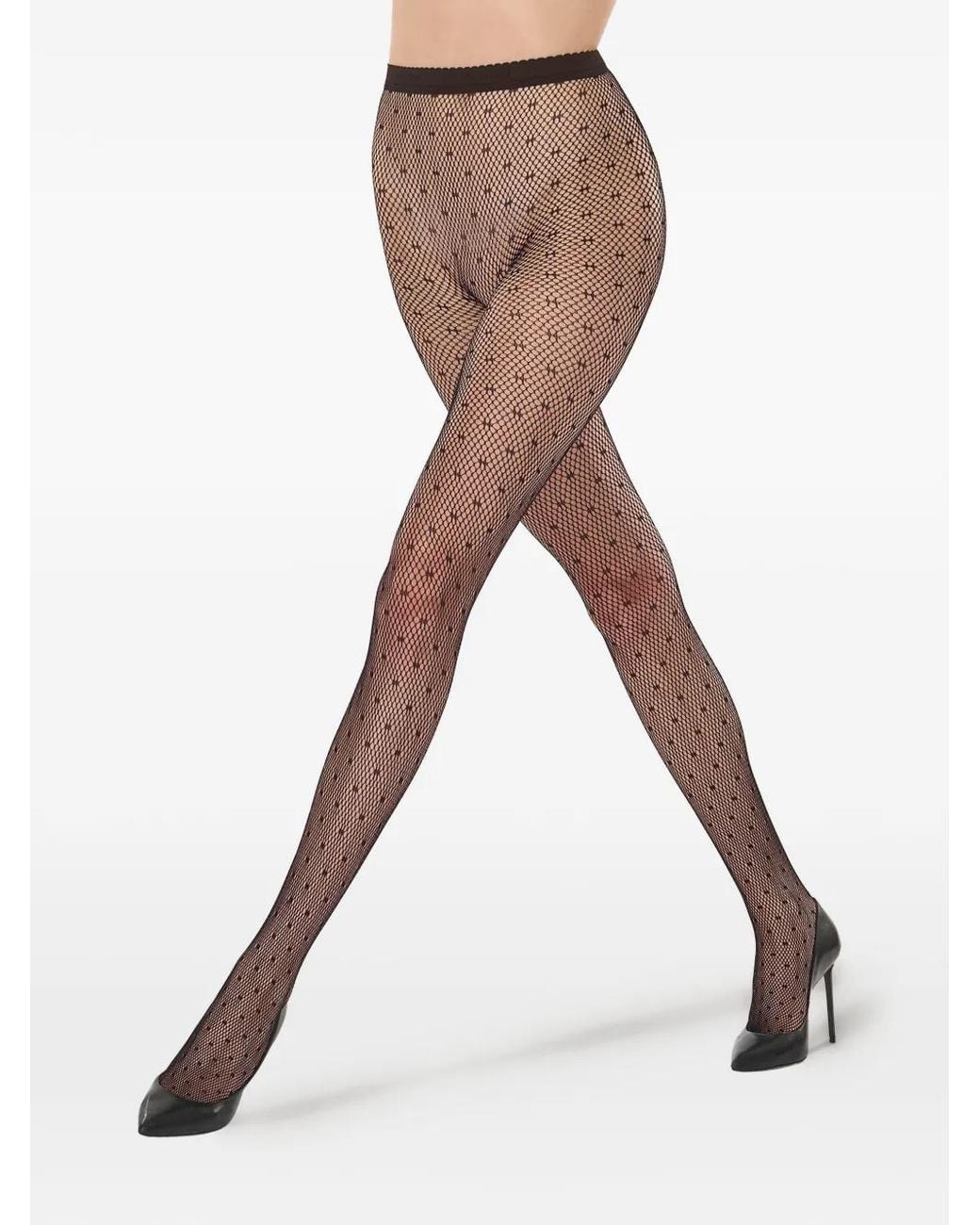 Collant A Pois di Wolford in Natural