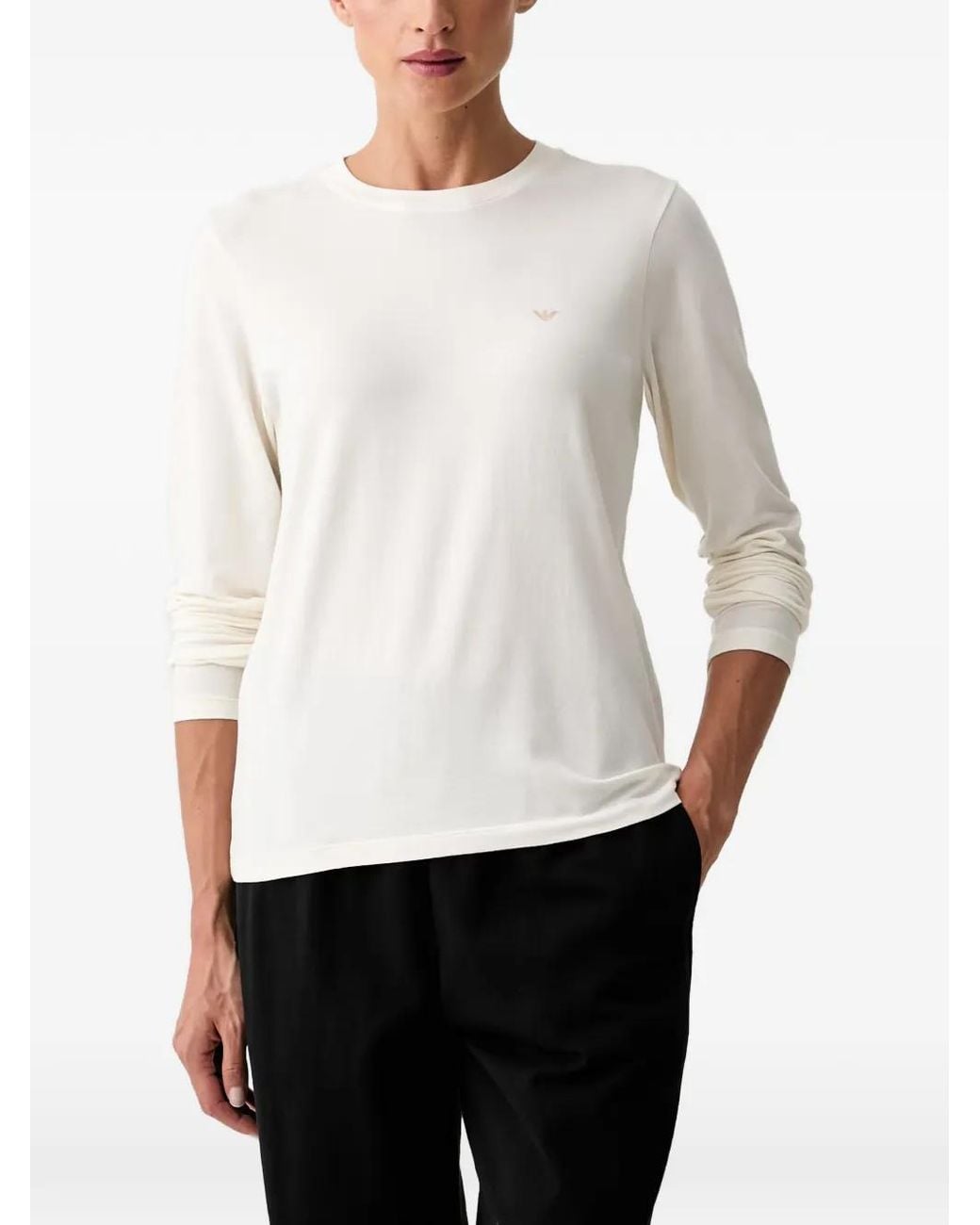 Emporio Armani White Long-Sleeve T-Shirt