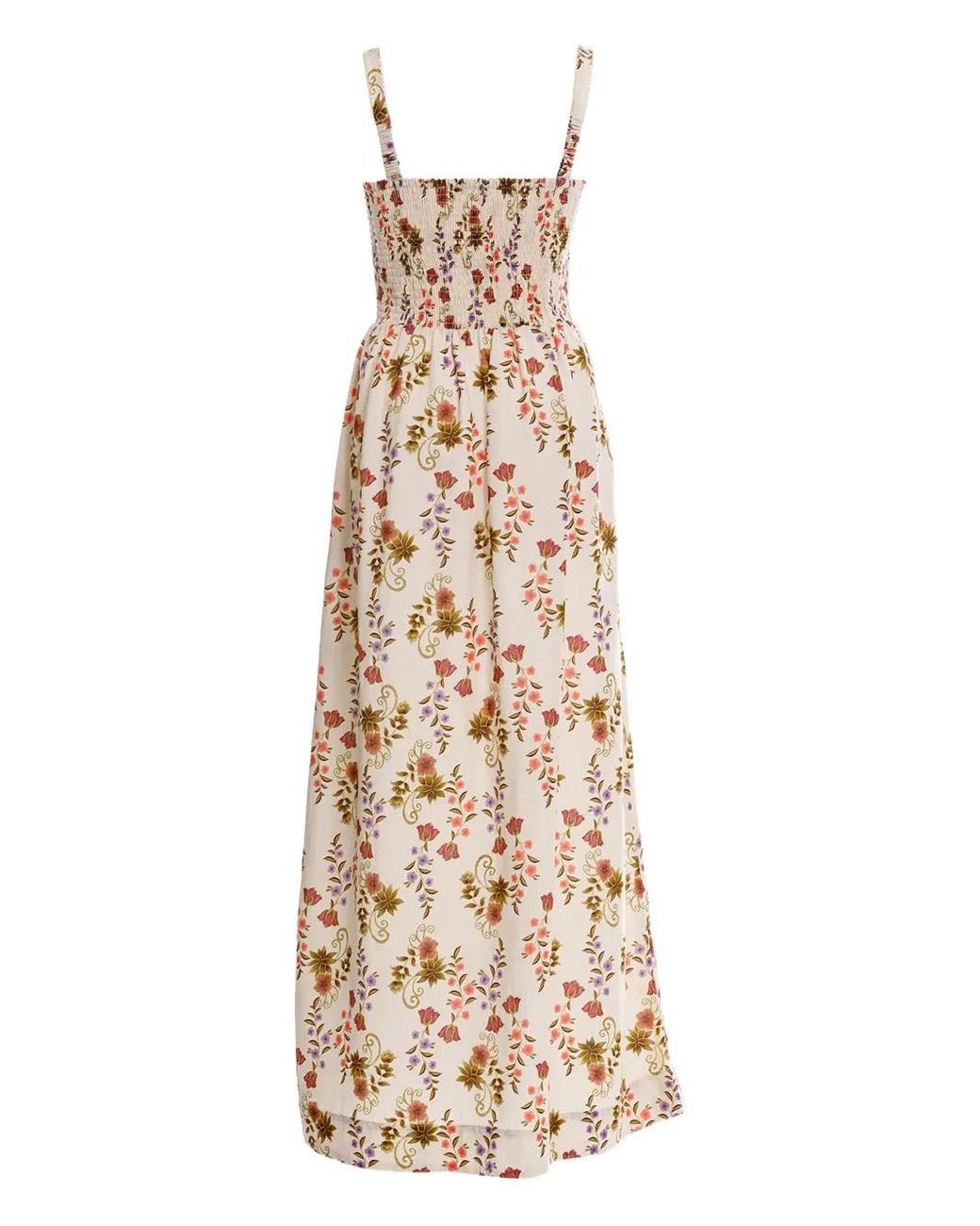 Agua Bendita Metallic Floral-Print Maxi Dress