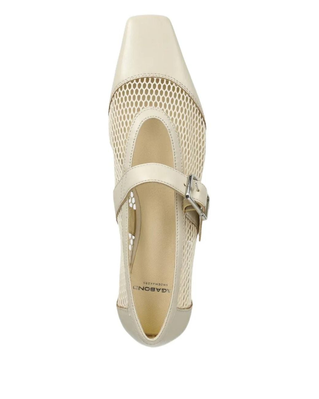 Vagabond White Delia Buckle-Fastening Mesh Ballet Flats