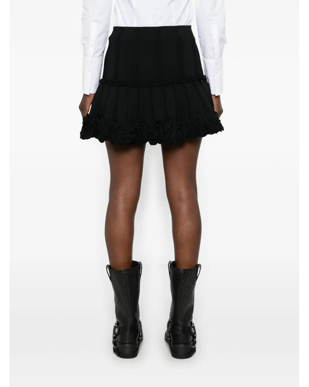 Sandro Black Short Ribbed Knit Skirt