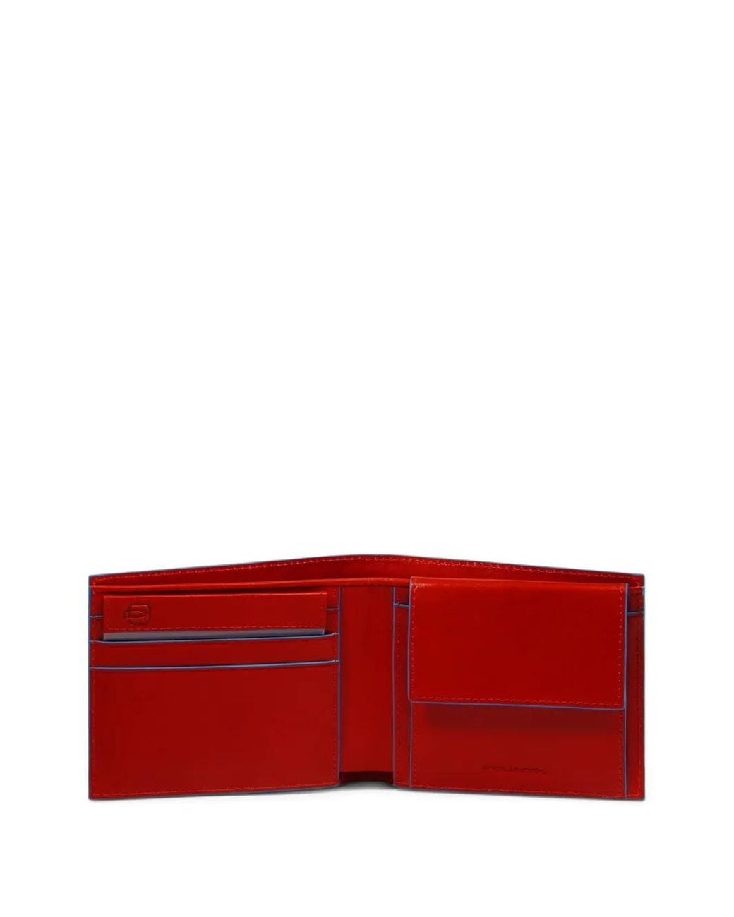 Piquadro Red Coin Pocket Leather Wallet for men
