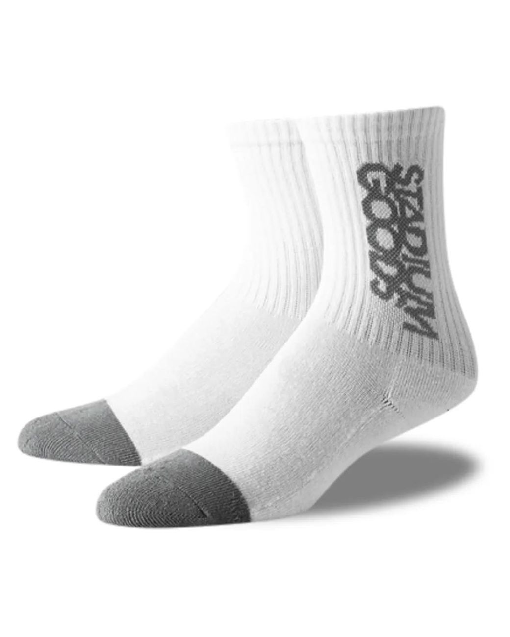 Stadium Goods White Basic Crew Socks for men