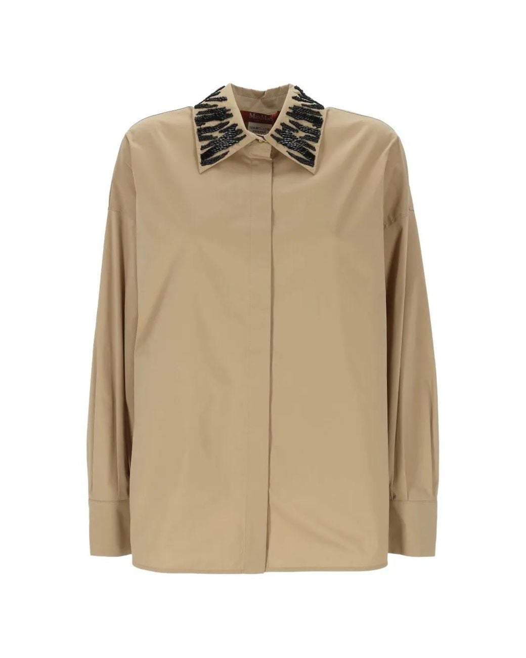 Max Mara Natural Chemise À Ornements De Perles