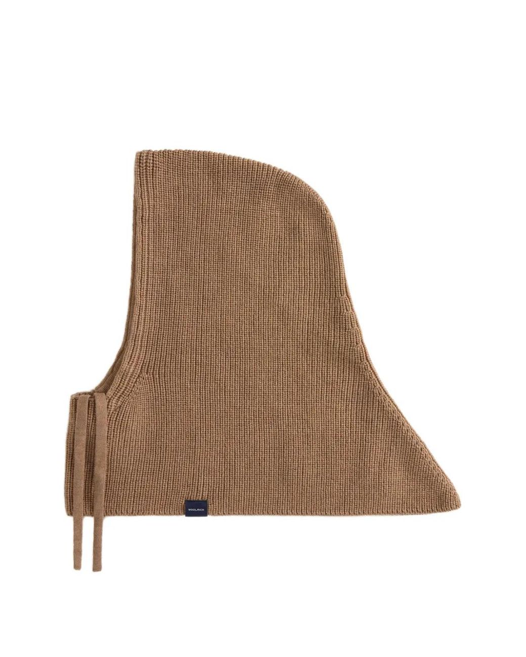 Woolrich Natural Ribbed-Knit Drawstring Balaclava