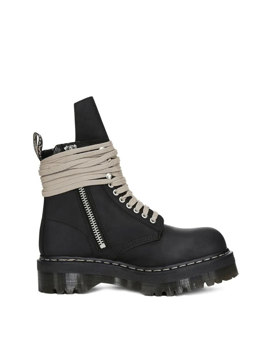 Rick Owens Black X Dr. Martens Quad Sole Steel-Toe Combat Boots