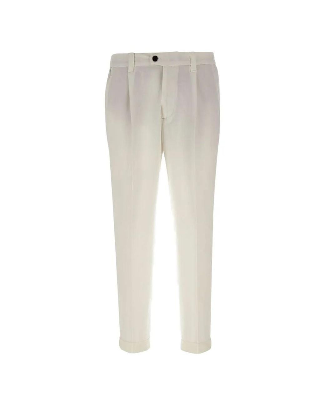 Pantalones De Pinzas Devore de hombre de color White