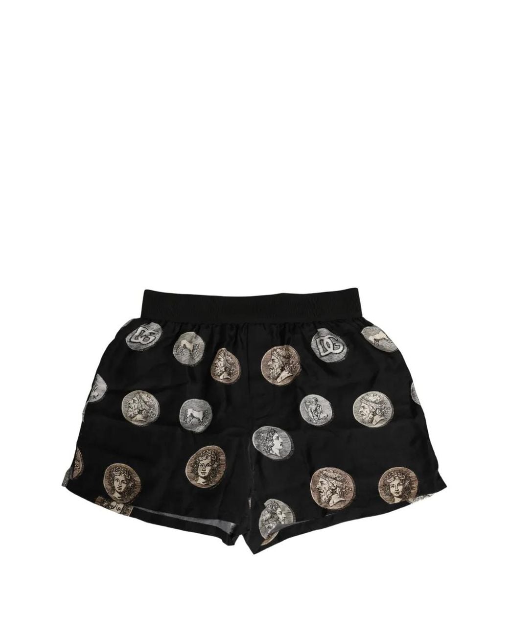 Dolce & Gabbana Black Ancient Coin Print Boxer Shorts Underwear for men
