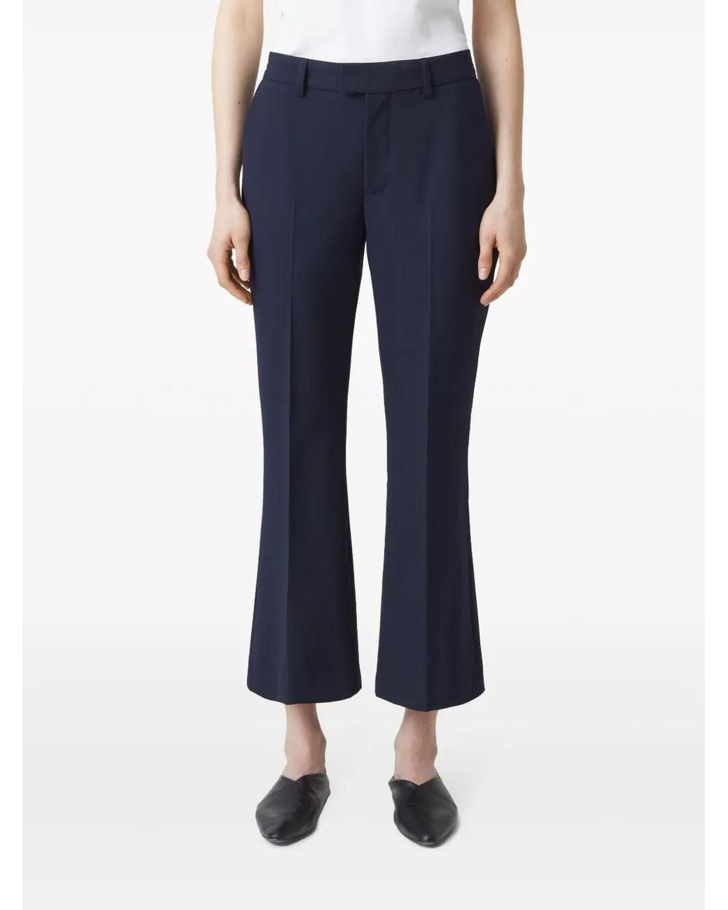 Closed Blue Wharton Cropped Flared Trousers
