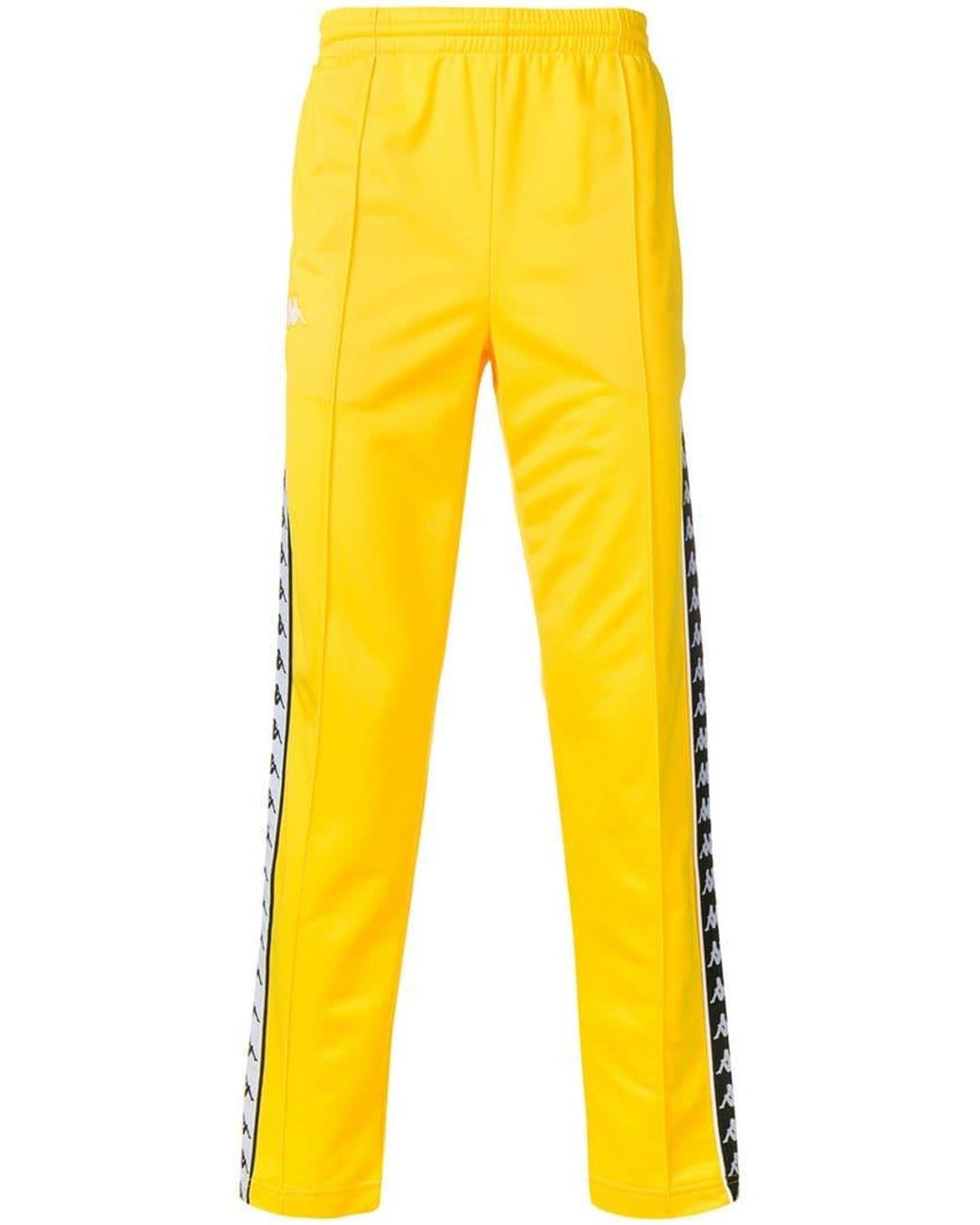 Kappa Logo Tape Detail Track Pants in Yellow for Men | Lyst