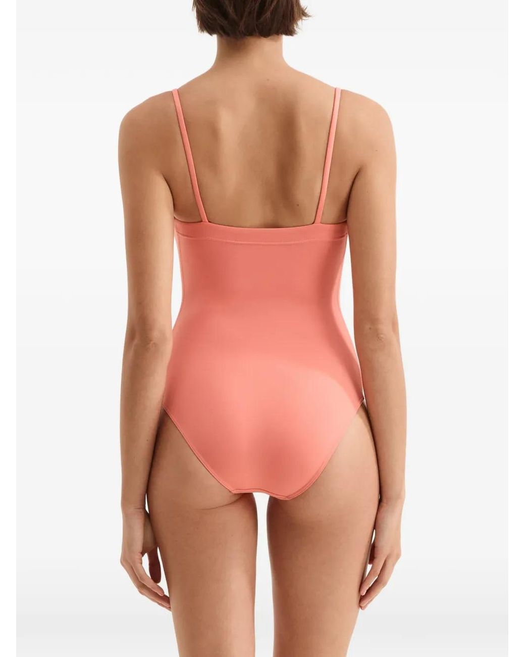 Eres Pink Aquarelle Square-Neck Spaghetti-Strap Swimsuit