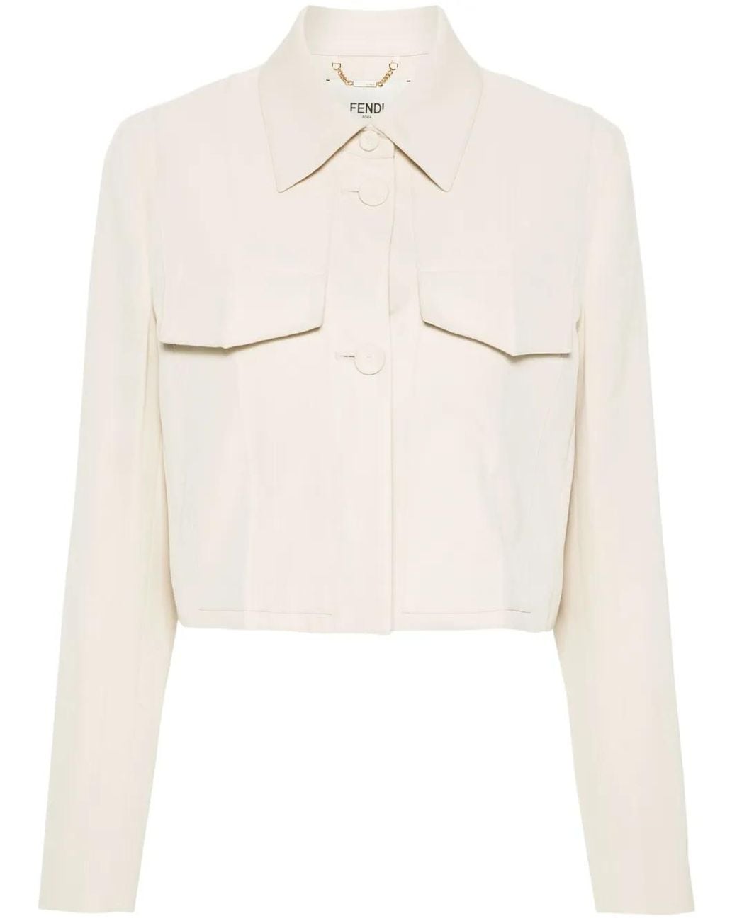 Fendi Natural Twill Cropped Jacket