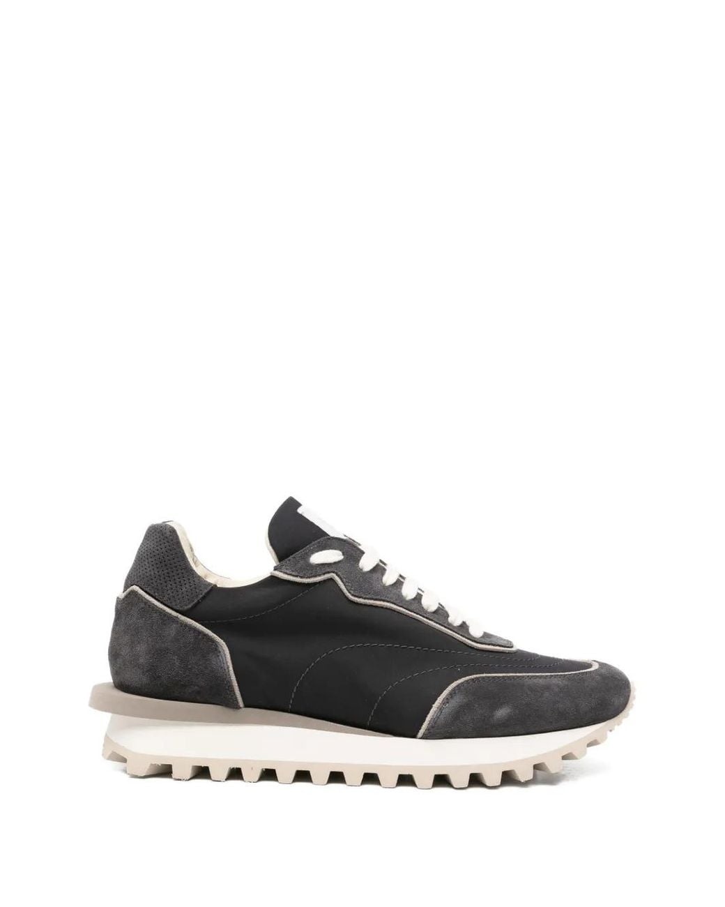 Eleventy White Panelled Ridged-Sole Sneakers for men