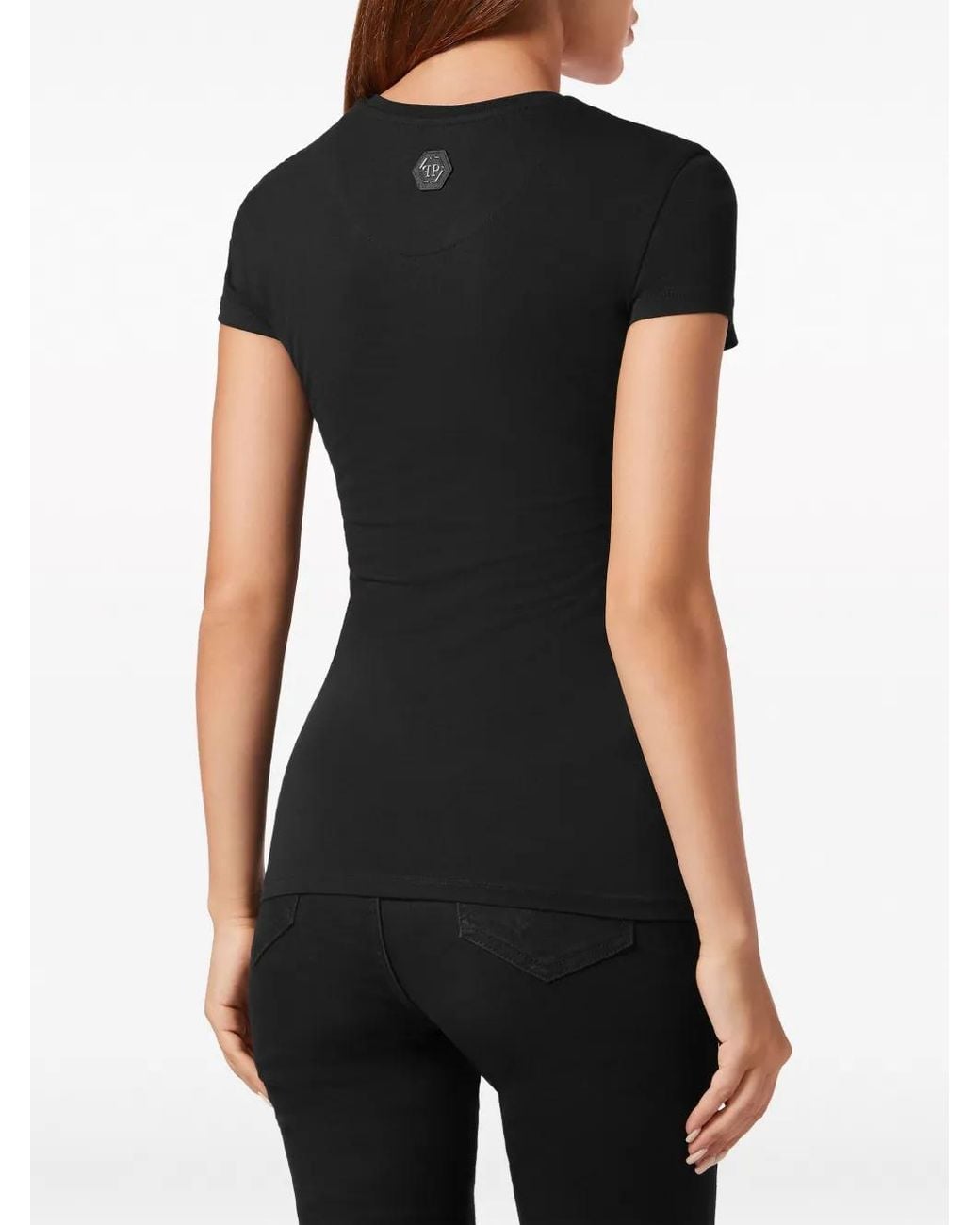 Philipp Plein Black Pure Crystals-Embellished T-Shirt