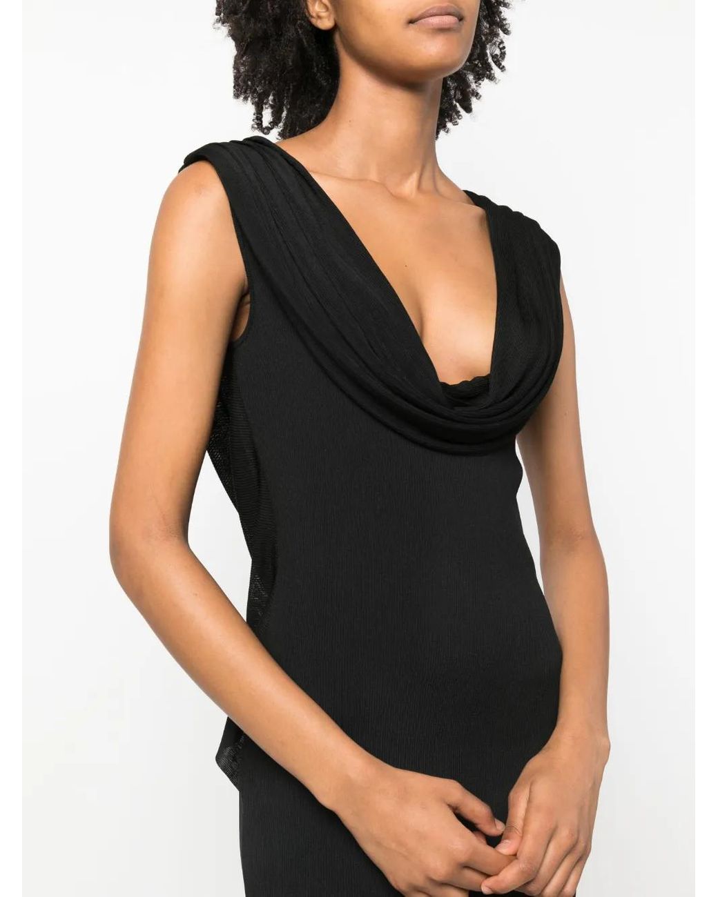 Givenchy Black Kleid Cowl-Neck Maxi Dress