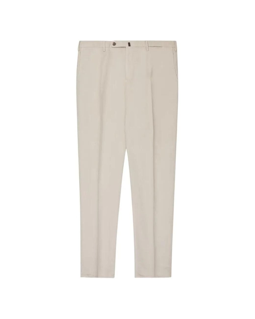 Incotex White Chinolino Pleated Trousers for men