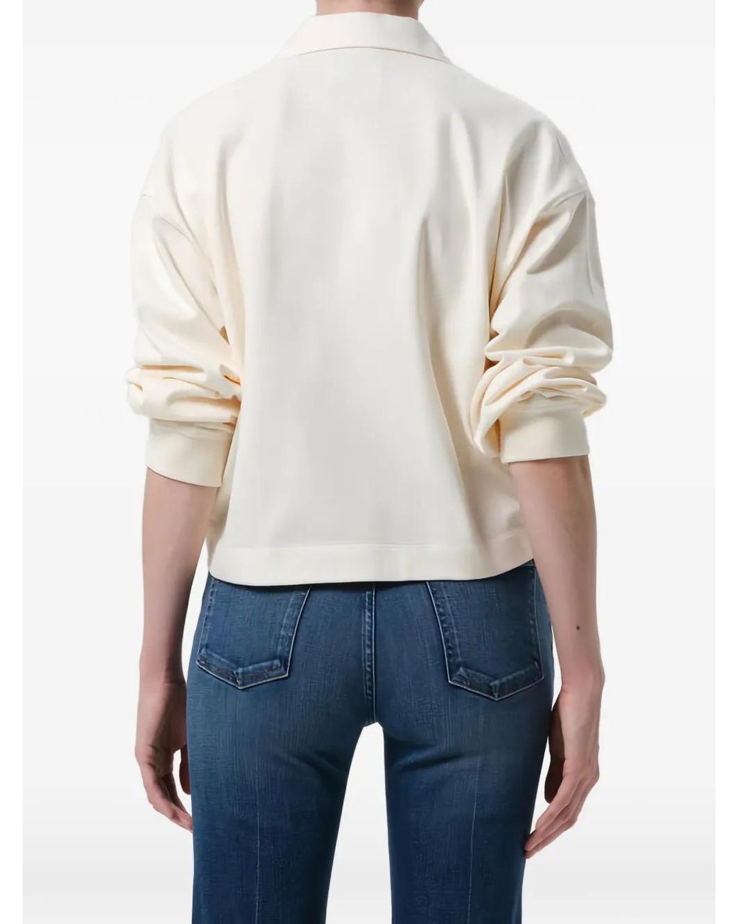 Citizens of Humanity Blue Aris Long-Sleeve Polo Top