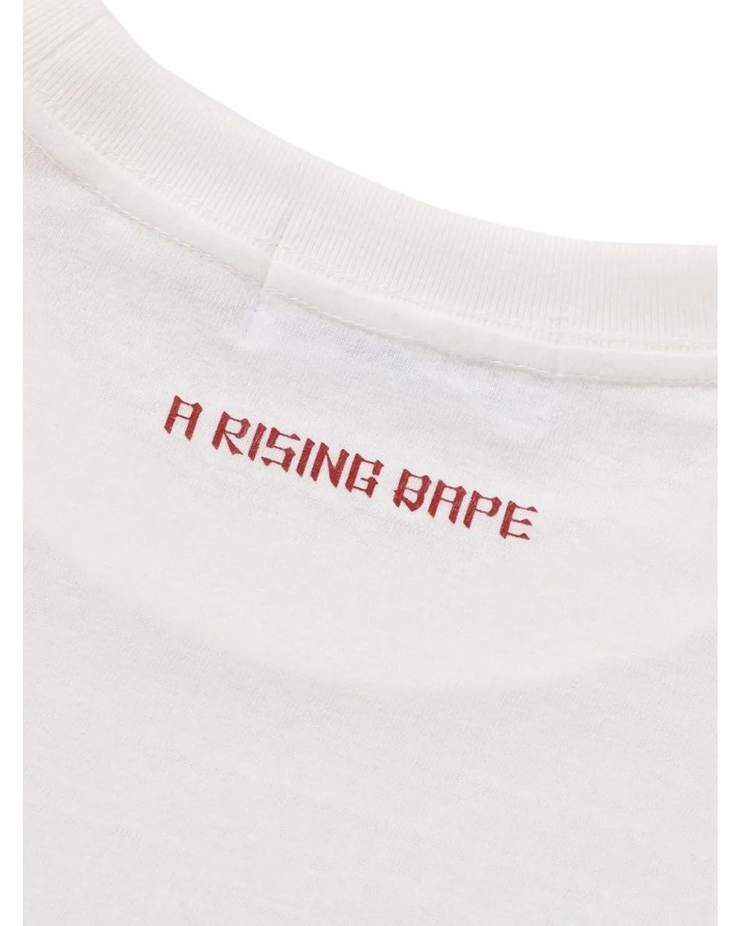 A Bathing Ape White A Rising Bape Pocket T-Shirt for men