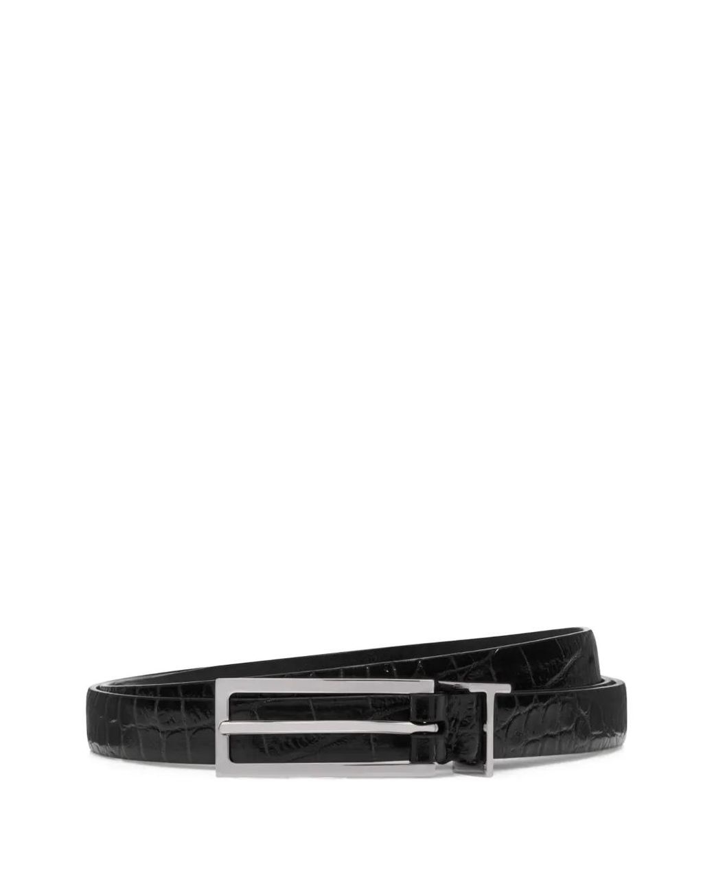 Tom Ford White Printed Croc T Loop Belt for men
