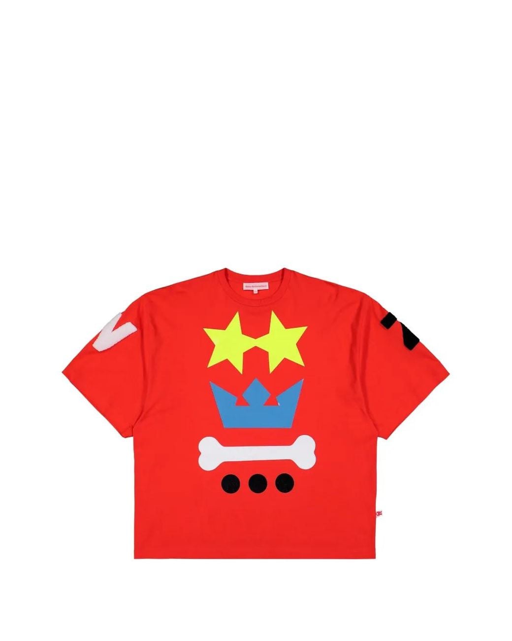Walter Van Beirendonck Red T-Shirt Waakzaam À Imprimé Devant