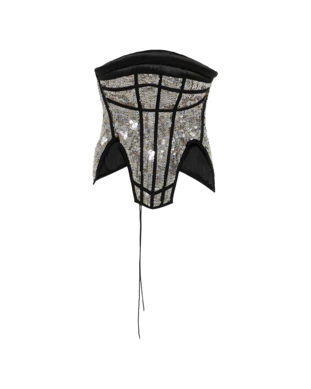 MITILIANE COUTURE Black Sequin-Embellished Corset Top