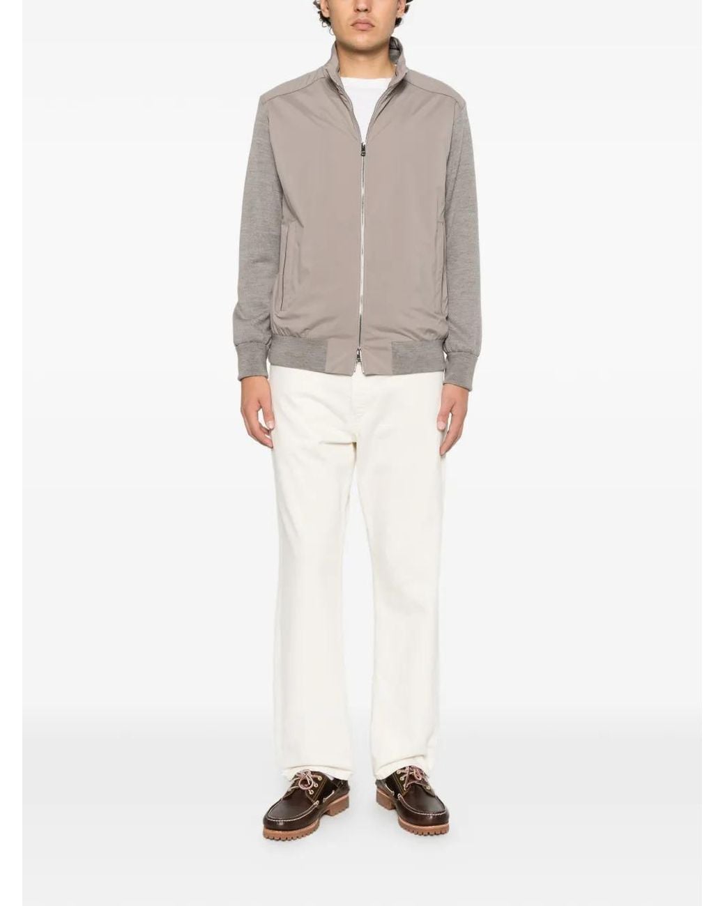 Paul & Shark Gray Panelled Zip Jacket for men