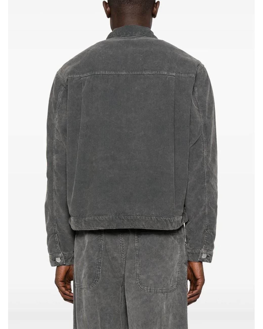 sunflower Gray Cotton Single-Breasted Coat for men