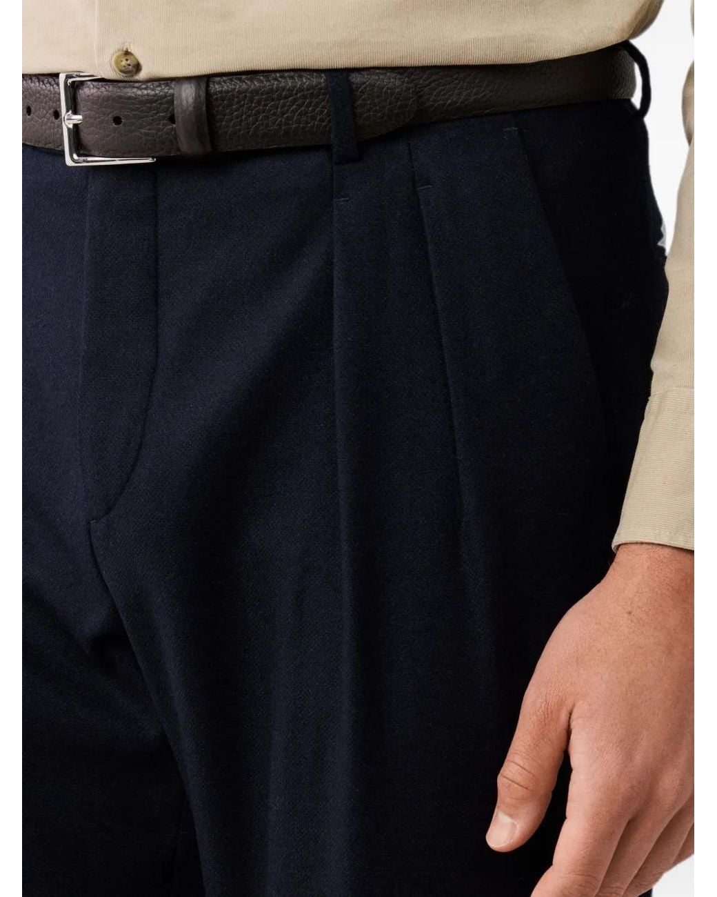 Hackett Blue Double-Pleat Trousers for men