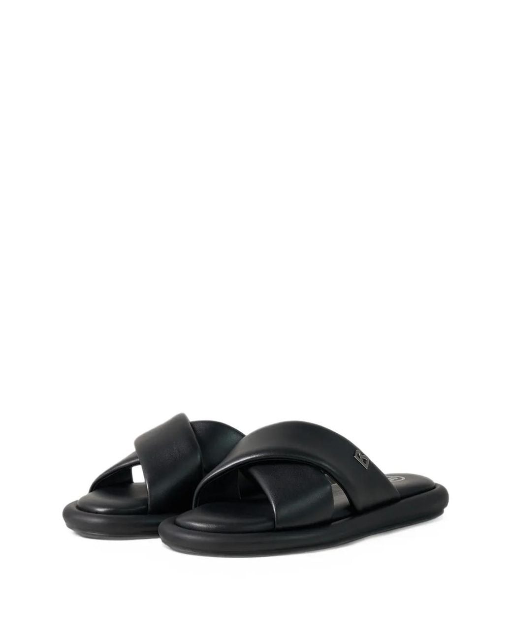 Bogner Black Portofino Crossover Leather Sandals for men