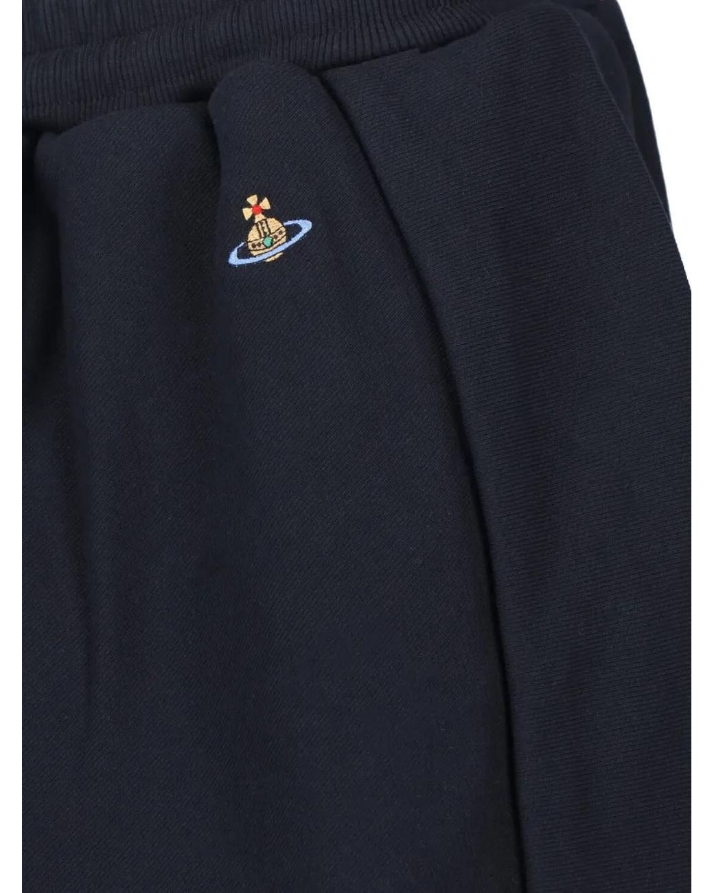 Vivienne Westwood Blue Jupe Mi-Longue Zingara À Broderies Orb Et Lien De Resserrage
