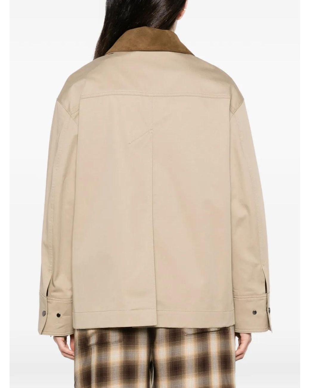 Joseph Natural Suede-Collar Utility Jacket