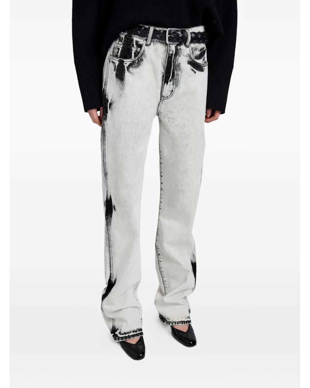 Proenza Schouler White Gerade Jeans mit Bleach-Effekt