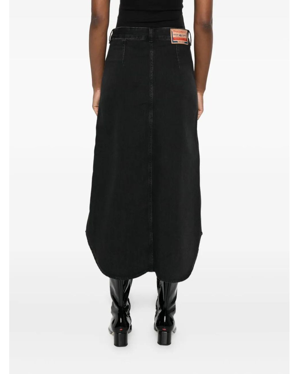 DIESEL Black Button-Front Denim Skirt