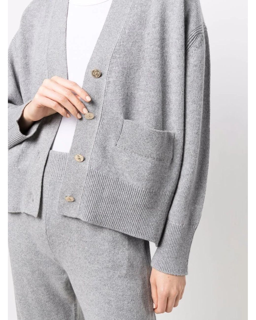Barrie Gray Rib-Detail Cashmere Cardigan