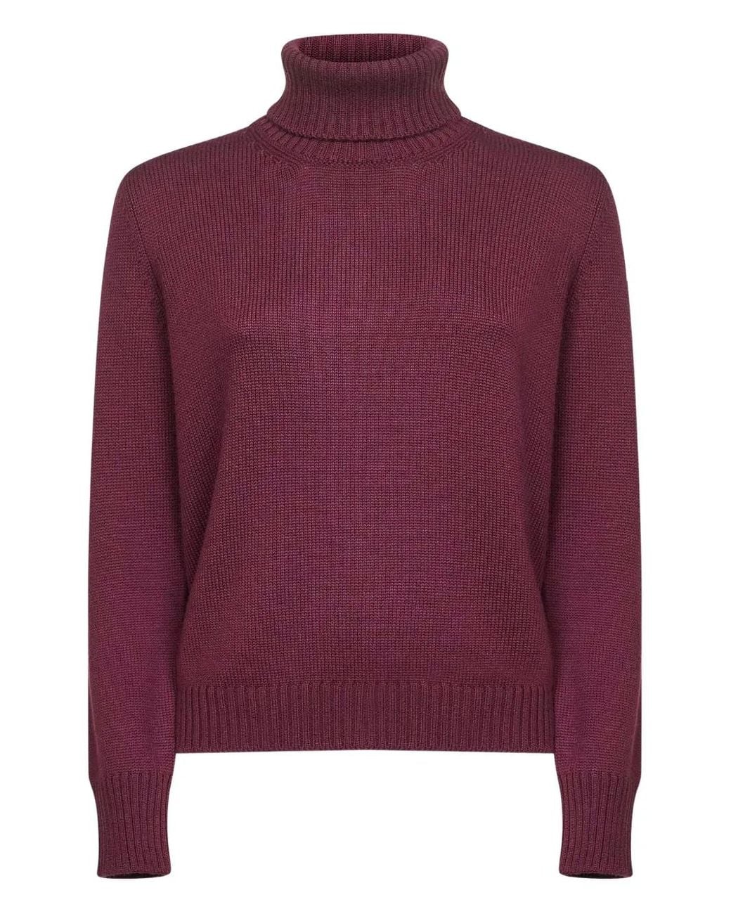 Blanca Vita Purple Roll-Neck Sweater