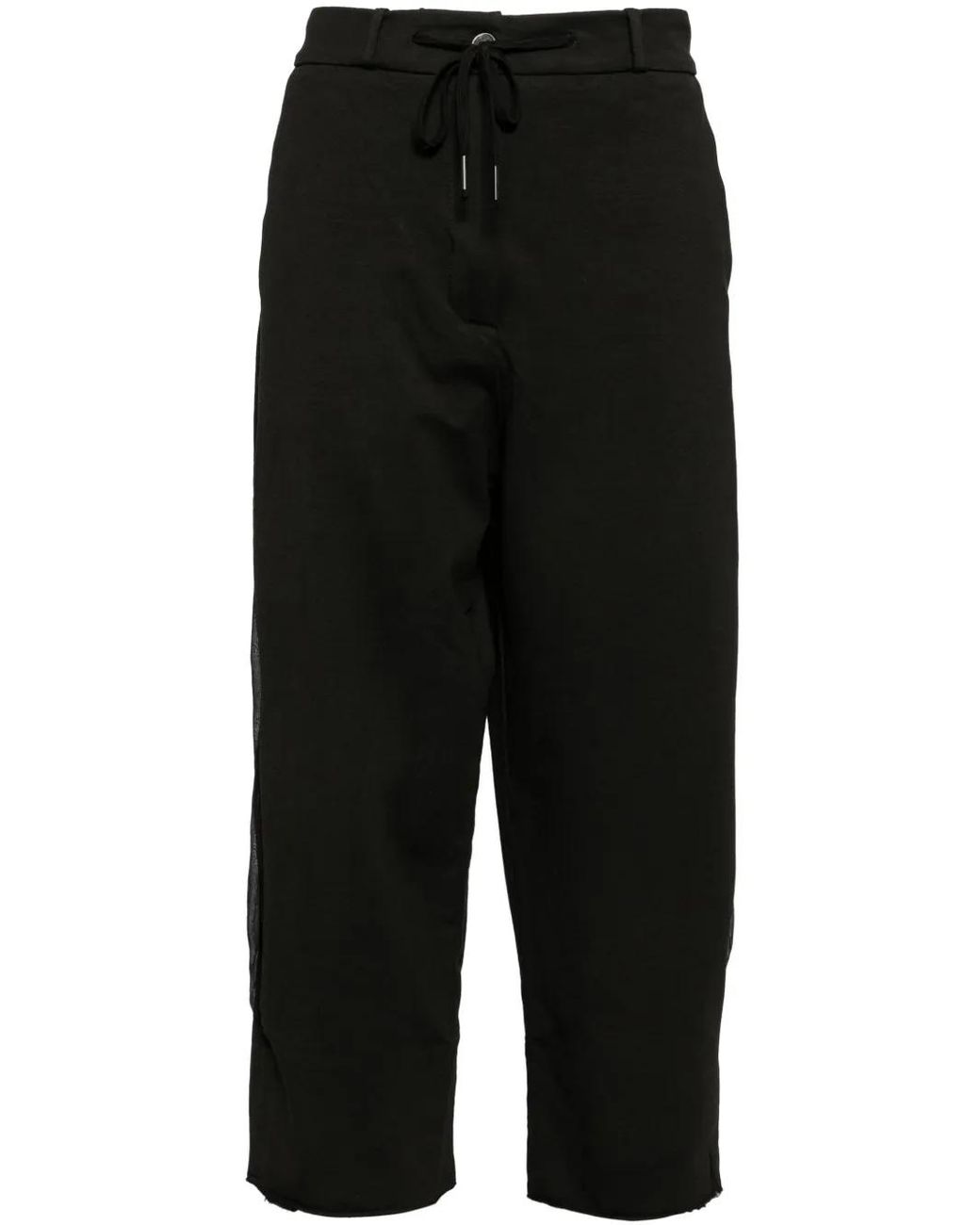 Masnada Black Panelled Straight-Leg Trousers