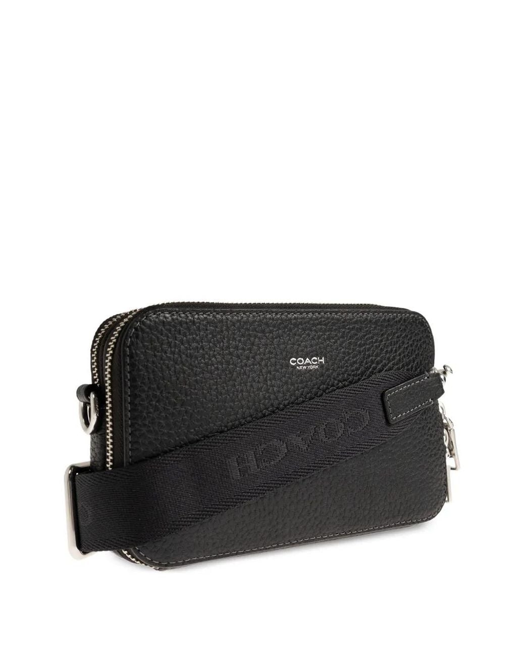 COACH Black Clinton Zip Leather Tote Bag for men