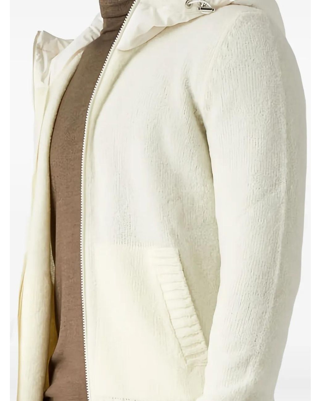 Gran Sasso Natural Hooded Zip-Up Knitwear for men