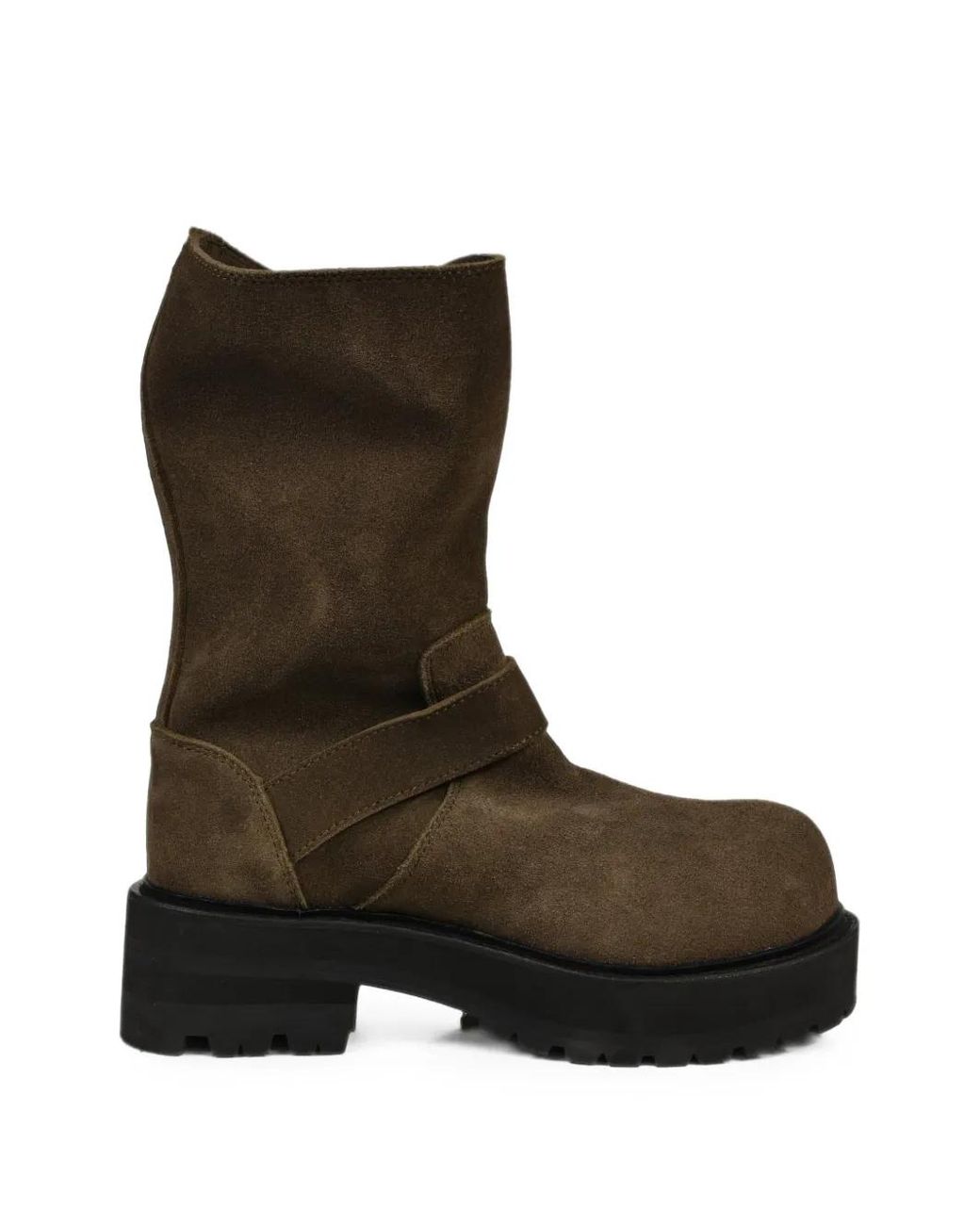 FILTH Brown Buckle-Strap Leather Boots for men