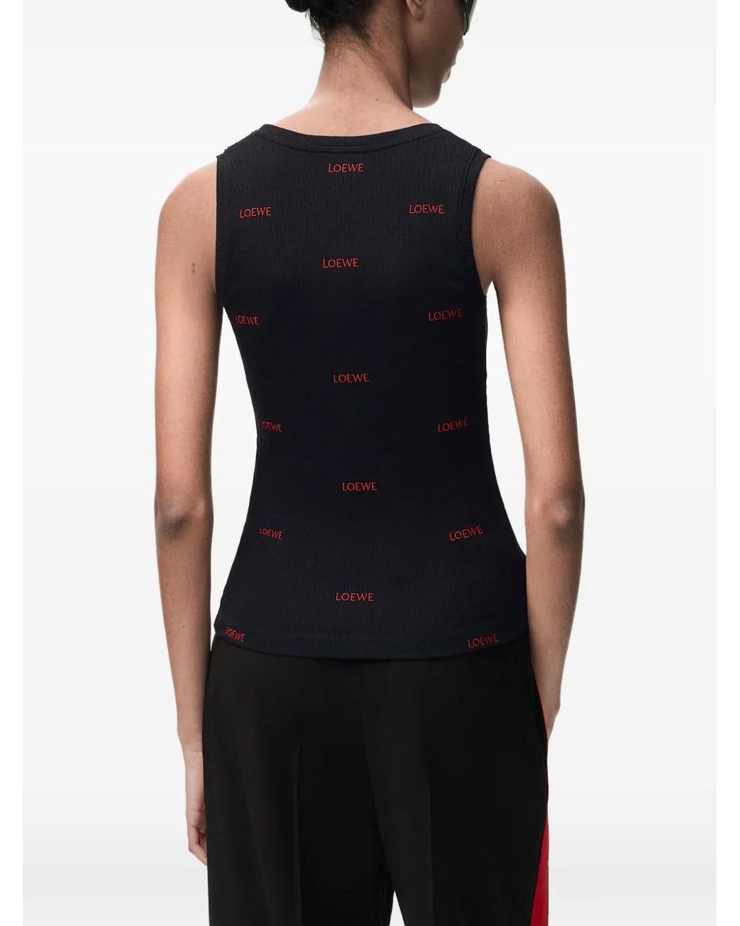 Loewe Black Logo Cotton Tank Top