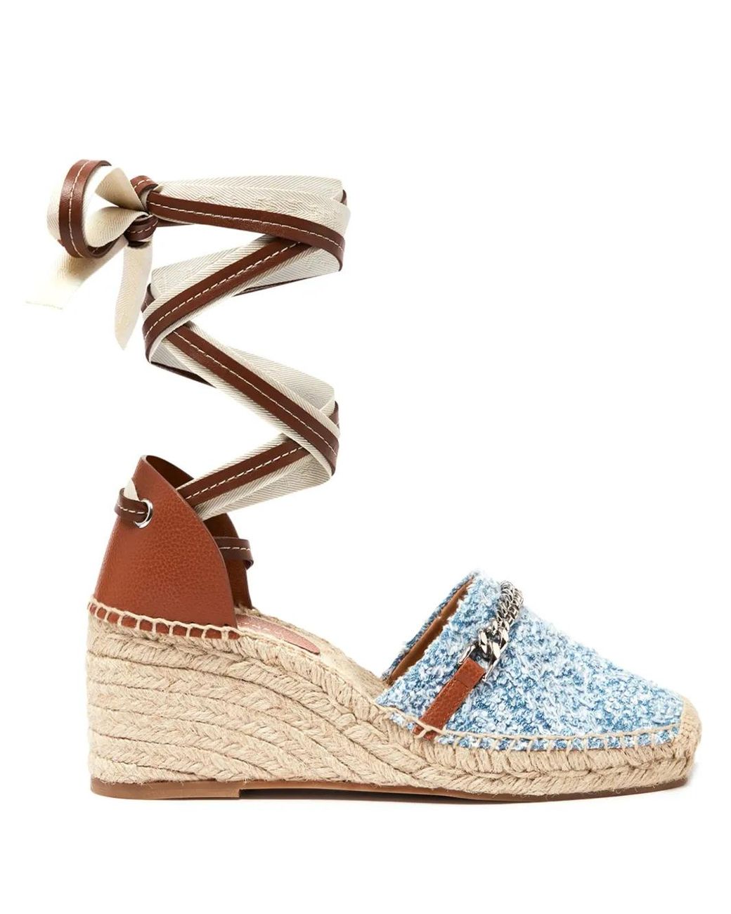 Stella McCartney Blue Gaia Denim Boucle Espadrilles