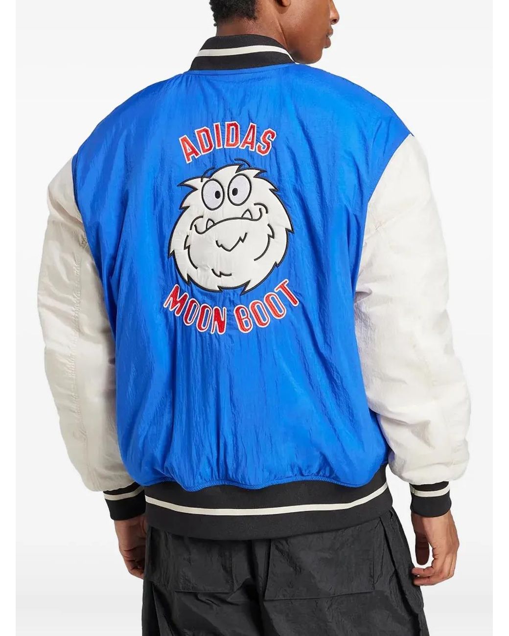 Adidas Blue Press-Stud Fastening Bomber Jacket