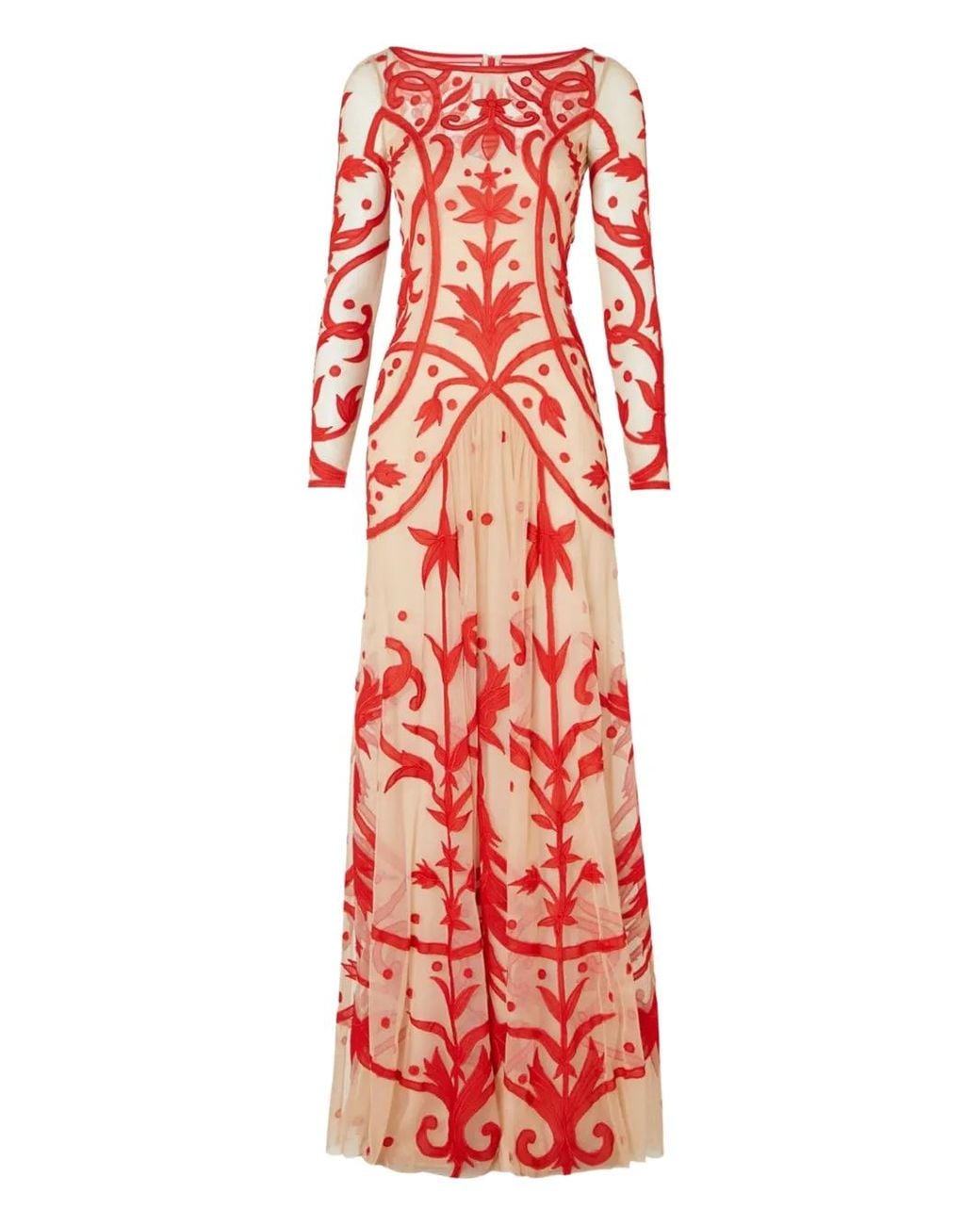 Temperley London Francine Embroidered Long-Sleeve Gown