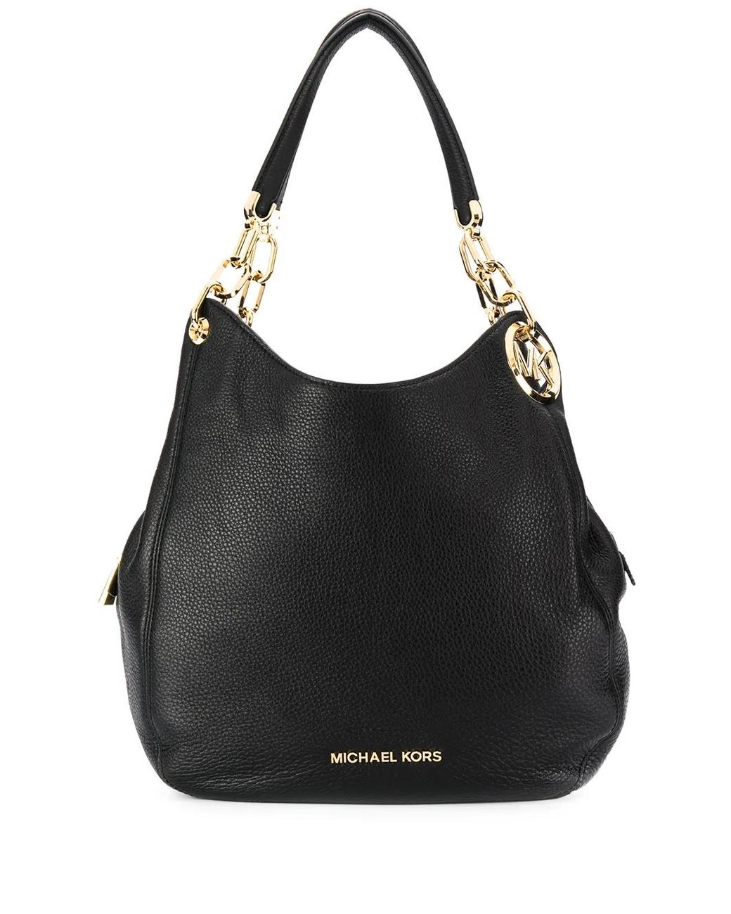 Michael Kors Black Lillie Large Pebbled Leather Shoulder Bag