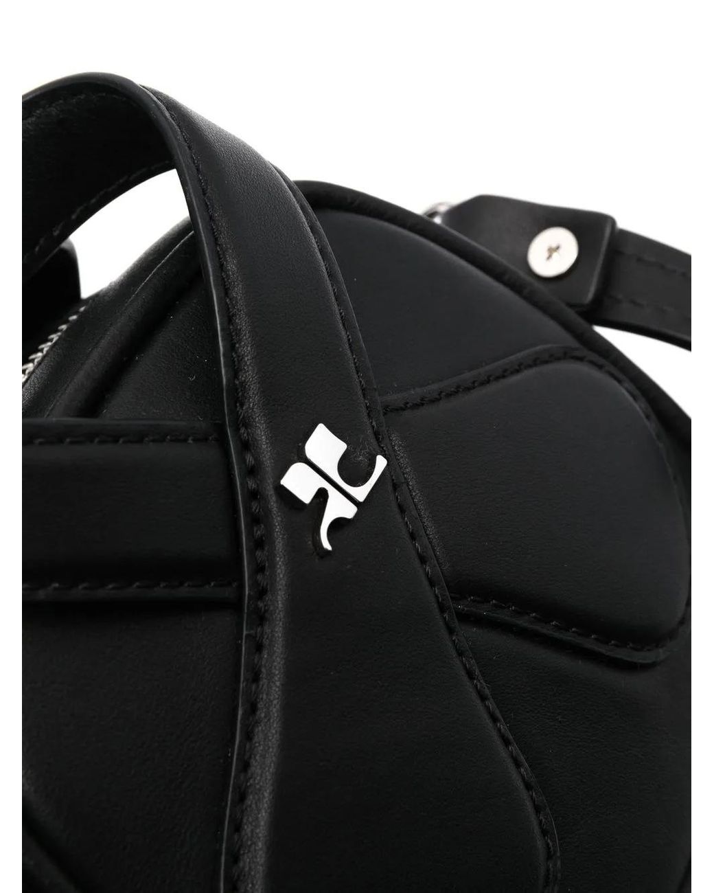 Courreges Black Loop Leather Crossbody Bag