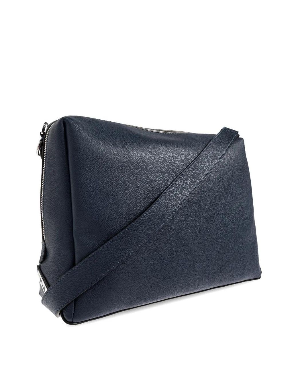 Fendi Blue Large Lui Pebbled Leather Messenger Bag for men