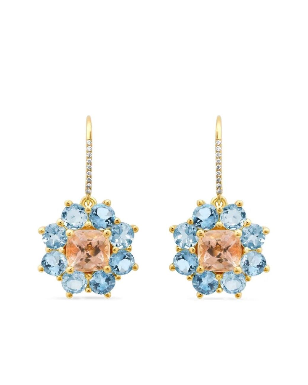 Jennifer Meyer Blue Petite Flower Multi-Stone Earrings