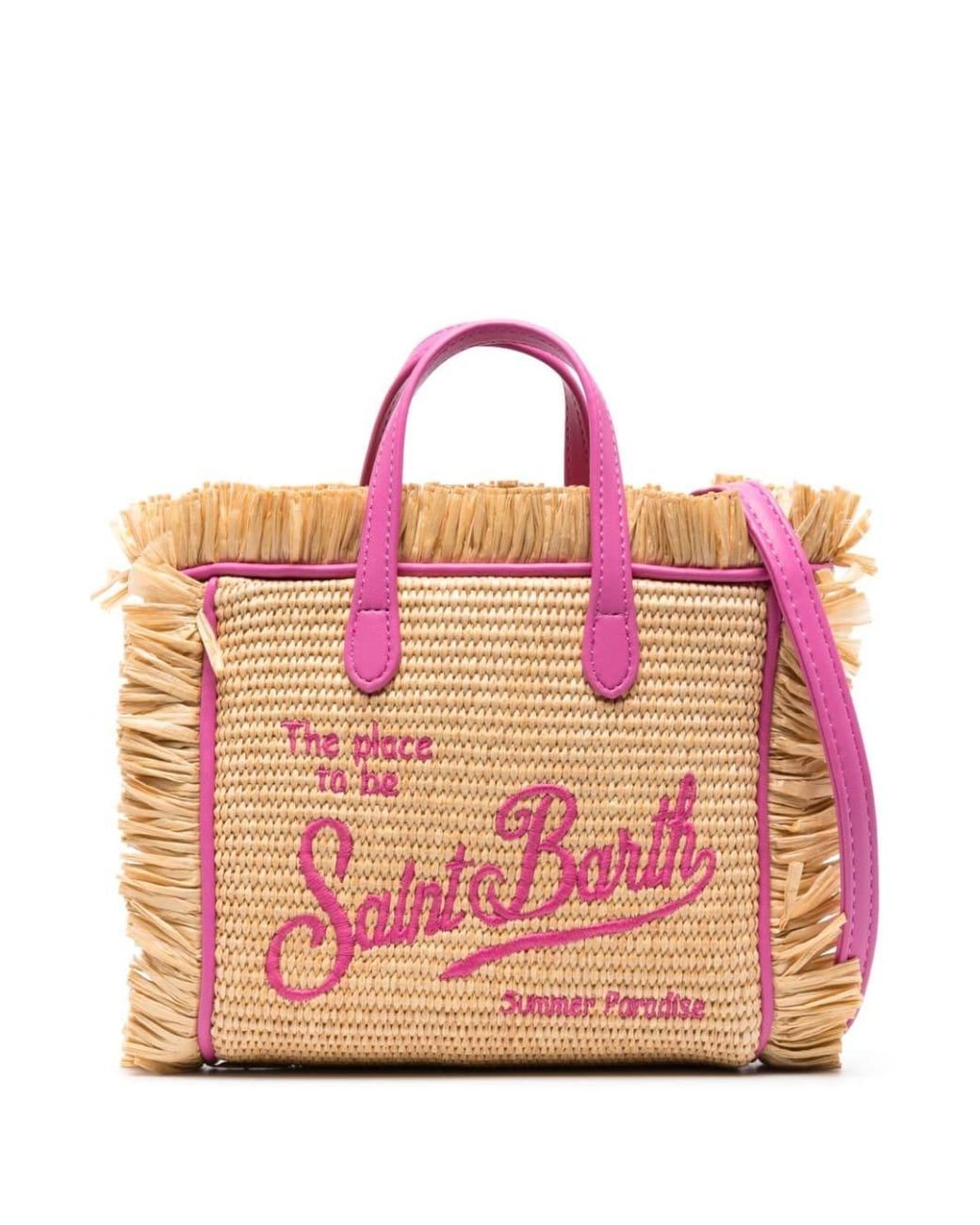 Borsa da spiaggia Vanity con ricamo di Mc2 Saint Barth in Rosa Lyst
